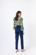 Clothes OPEN FASHION HIGH-WAIST  TROUSERS WITH STRAIGHT LEG AND BUTTON