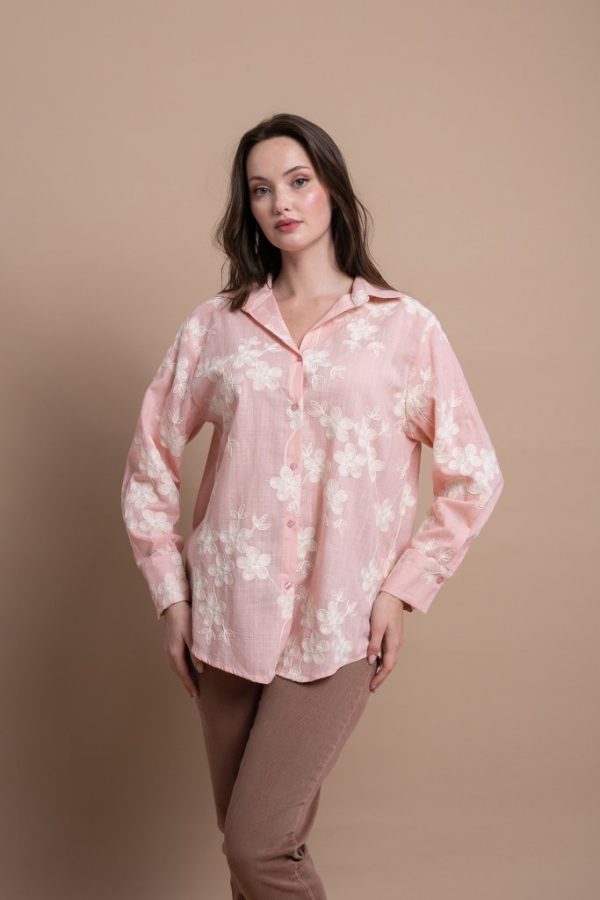 Clothes OPEN FASHION SHIRT WITH SUBTLE FLORAL PATTERN 