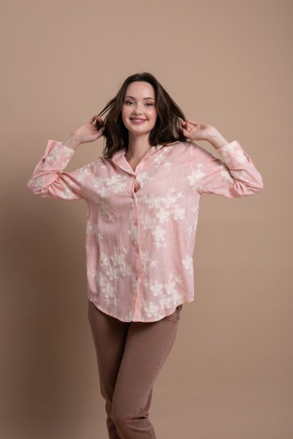 Clothes OPEN FASHION SHIRT WITH SUBTLE FLORAL PATTERN 