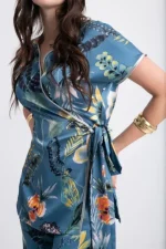 Clothes OPEN FASHION FLORAL SET WITH WRAP TOP & WIDE-LEG PANTS