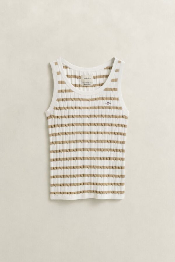 Clothes GANT STRETCH COTTON CABLE STRIPE TANK