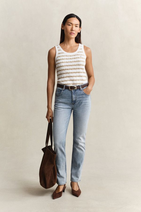 Clothes GANT STRETCH COTTON CABLE STRIPE TANK