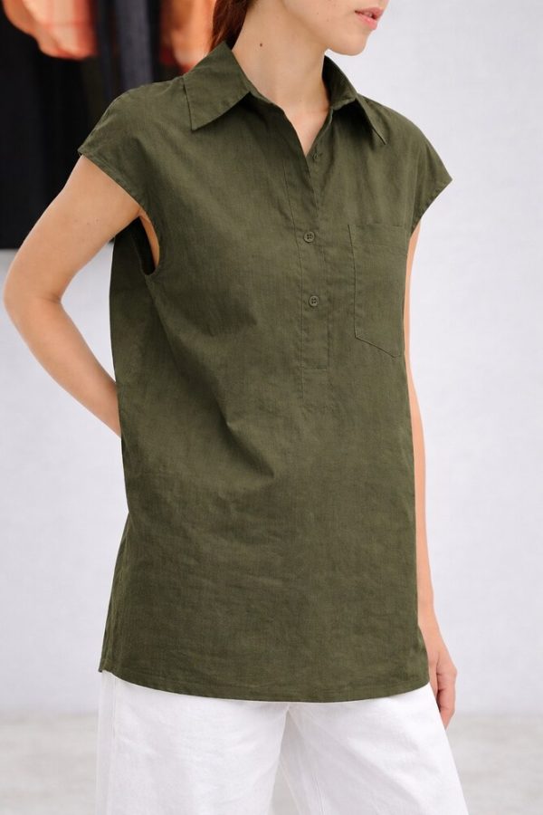 Clothes INNOCENT SLEEVELESS SHIRT WITH COLLAR