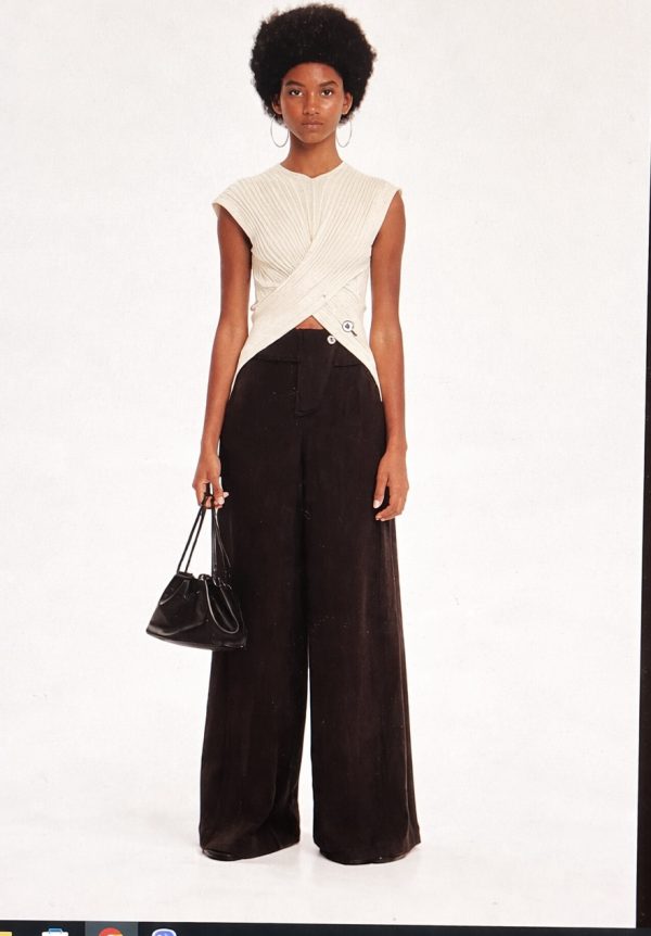 New Collection KOURBELA KNIT CROSSED TOP SEASHELLS