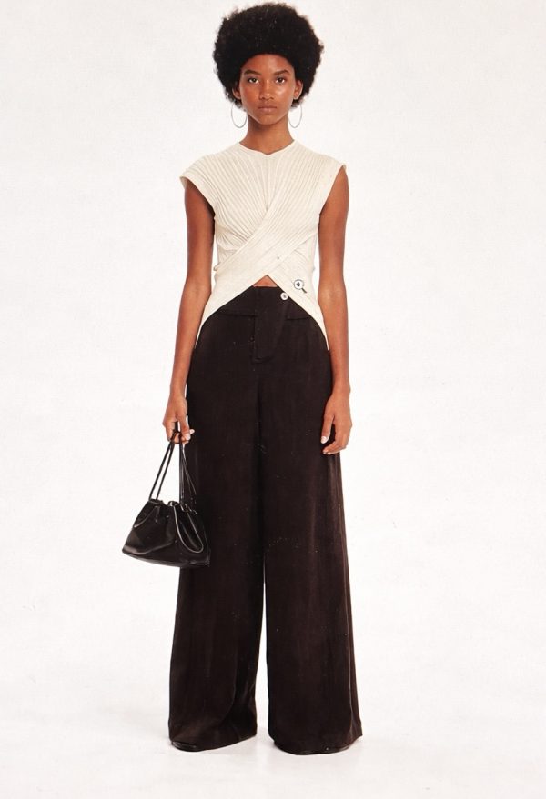 New Collection KOURBELA KNIT CROSSED TOP SEASHELLS