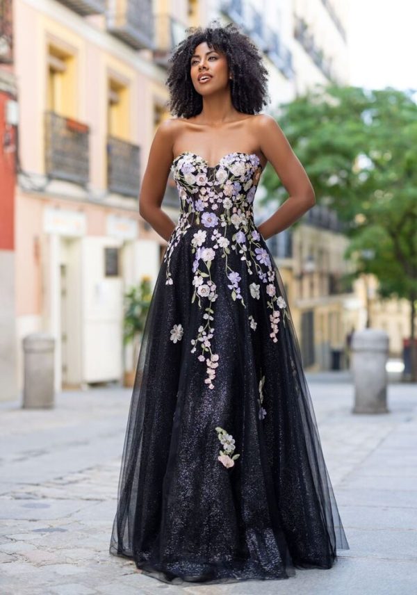 Clothes CHRISTIAN KOEHLERT STRAPLESS TULLE  WITH FLORAL EMBOIREDY IN GLITTER