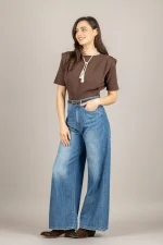 Clothes VICOLO CROP SWEATER WITH SHOULDER PADS