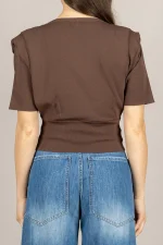 Clothes VICOLO CROP SWEATER WITH SHOULDER PADS