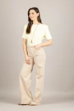 Clothes VICOLO CROP SWEATER WITH SHOULDER PADS