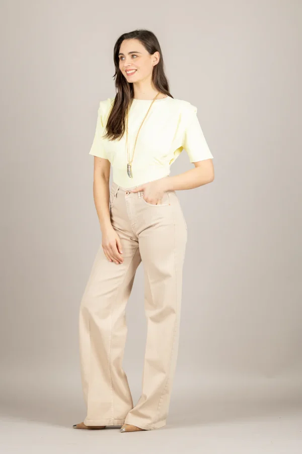 Clothes VICOLO CROP SWEATER WITH SHOULDER PADS