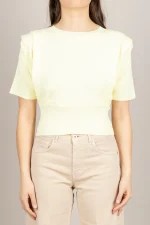 Clothes VICOLO CROP SWEATER WITH SHOULDER PADS