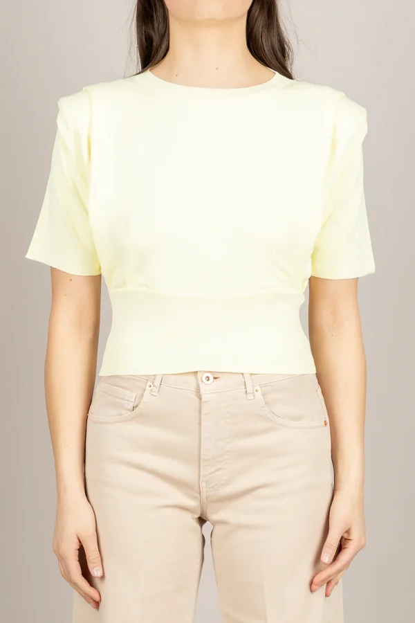 Clothes VICOLO CROP SWEATER WITH SHOULDER PADS