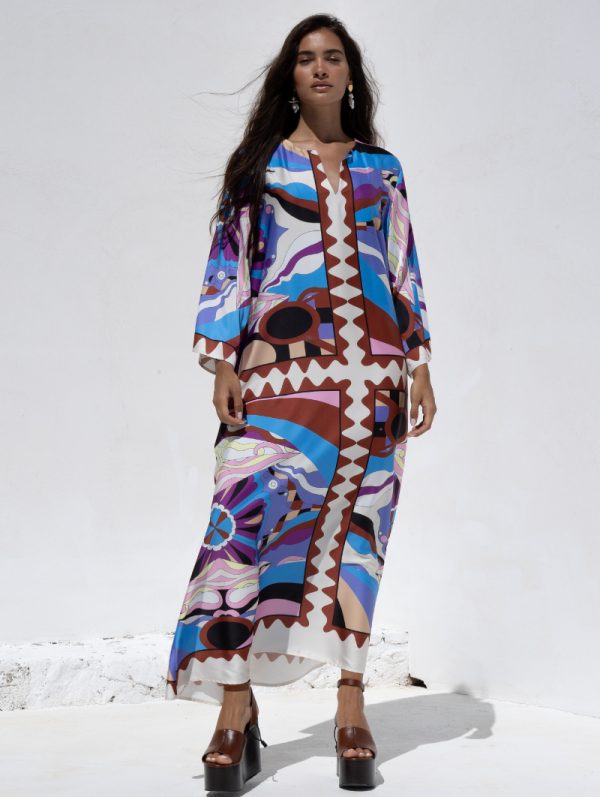 New Collection NEMA UTOPIA SATIN KAFTAN MAXI DRESS