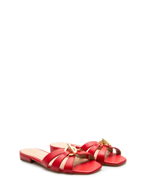 New Collection LAUREN RALPH LAUREN BLAIKE NAPPA LEATHER SLIDE SANDAL