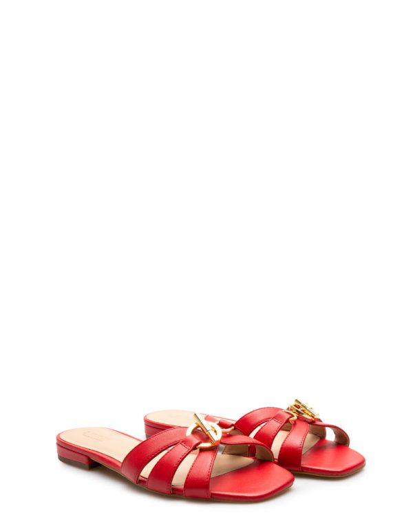 New Collection LAUREN RALPH LAUREN BLAIKE NAPPA LEATHER SLIDE SANDAL