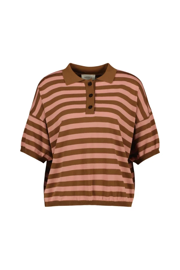 Clothes VICOLO STRIPED SHORT SLEEVE POLO SHIRT