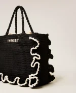 Bags TWINSET CROCHET SHOPPER BAG WITH FLOUNCES