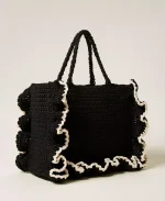 Bags TWINSET CROCHET SHOPPER BAG WITH FLOUNCES