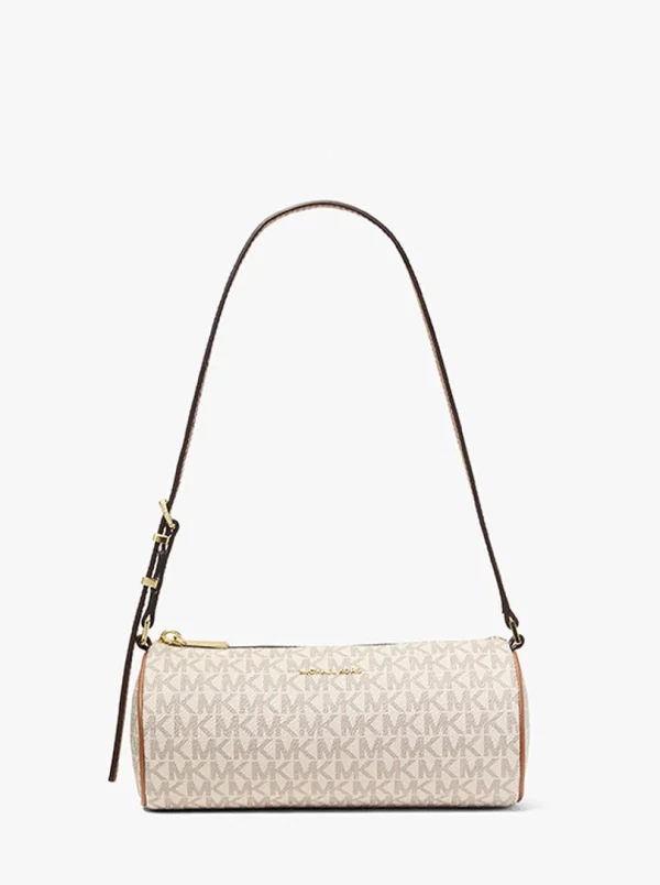New Collection MICHAEL KORS IZZY SMALL SIGNATURE LOGO BARREL POCHETTE