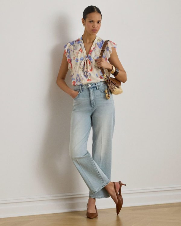 New Collection LAUREN RALPH LAUREN HIGH – RISE RELAXED STRAIGHT ANKLE JEANS