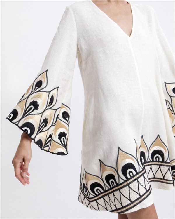 Clothes GREEK ARCHAIC KORI MINI DRESS PHOENIX  WITH BELL SLEEVE