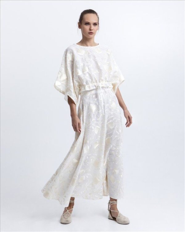 Clothes GREEK ARCHAIC KORI BLOSSOM BLOUSE WITH DRAWSTRING  SLEEVES AND SKIRT LONG