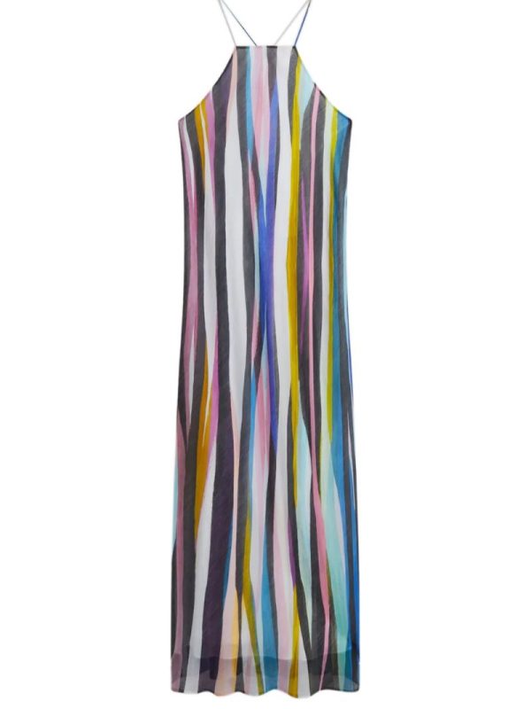 New Collection TED BAKER AZURRA PRINTED HALTER NECK MAXI DRESS