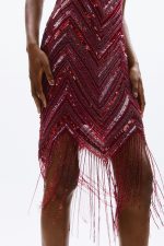 Clothing ALLURE GLOW EVENING DRESS WITH SEQUINS AND FRINGES