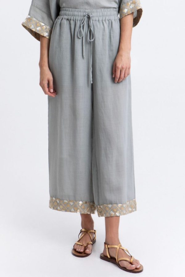 Clothes GREEK ARCHAIC KORI  PANTS FLAKES WAISTBAND DRAWSTRING AND BLOUSE FLAKES