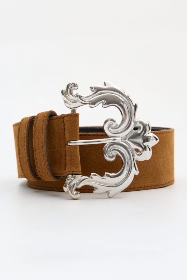 Belts LEATHER TWIST VICTORIAN GATE SUEDE BELT