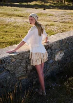 Clothes GREEK ARCHAIC KORI SHIRT TRIANGLE CROPPED AND SKIRT MINI TRIANGLE RUFFLES