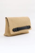 Bags LEATHER TWIST NEST LEATHER STRAW BAG