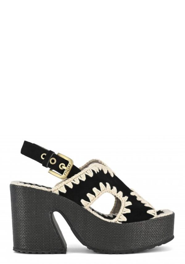 New Collection MOU RAFFIA PLATFORM WITH BACK STRAP