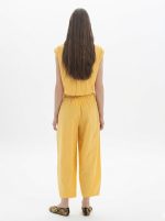 New Collection BLACK & BLACK CROPPED SLEVELESS SHIRT & WAIST PANTS