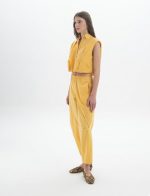 New Collection BLACK & BLACK CROPPED SLEVELESS SHIRT & WAIST PANTS