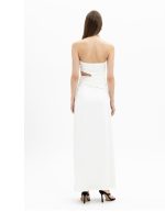 New Collection MY T STRAPLESS CUT-OUT MAXI DRESS IN WHITE