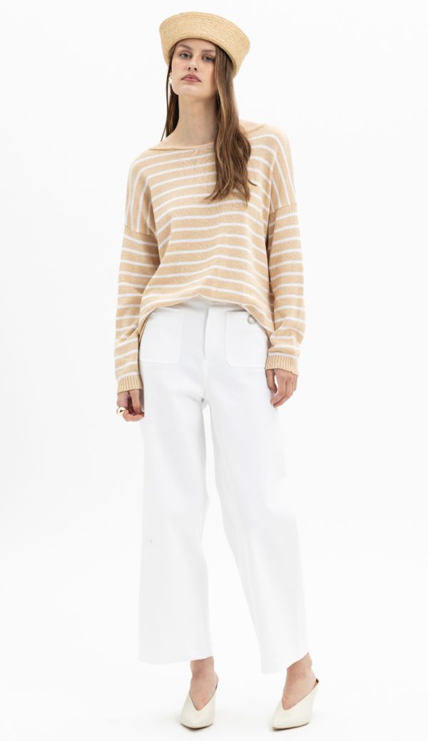 New Collection MY T HIGH WAISTED WIDE – LEG MARINE TROUSERS