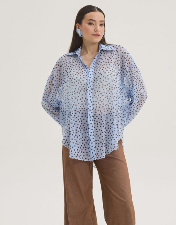 Clothes INNOCENT POLKA DOT SHIRT – BABY BLUE