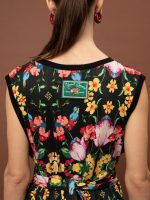 New collection WE ARE SLEEVELESS COTTON DRESS – BLOSSOMS BLACK