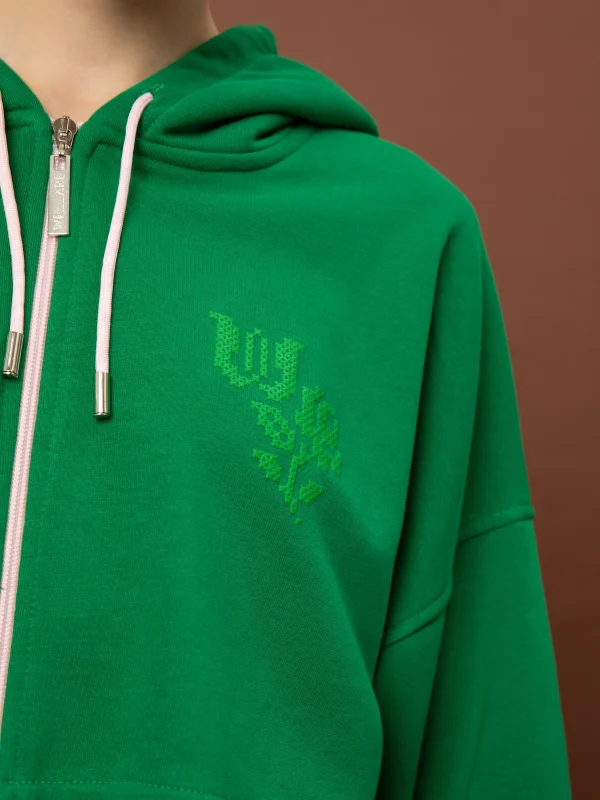 Clothes WE ARE FUTTER CROPPED ZIPPED HOODIE