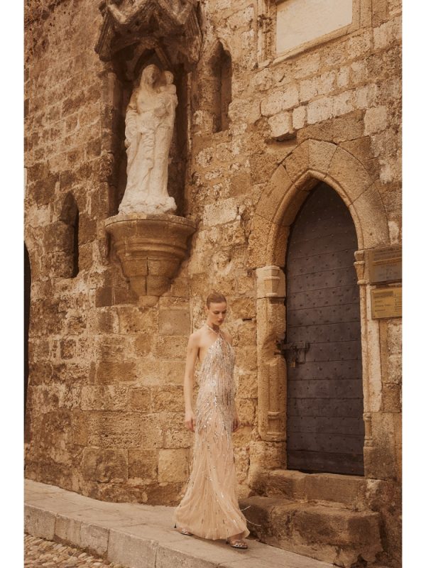 Clothes ALLURE EVENING MAXI DRESS WITH DECORATIVE DETAILS