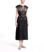 Clothing GREEK ARCHAIC KORI GRAPE MIDI SHIRT DRESS WITH EMBROIDERY