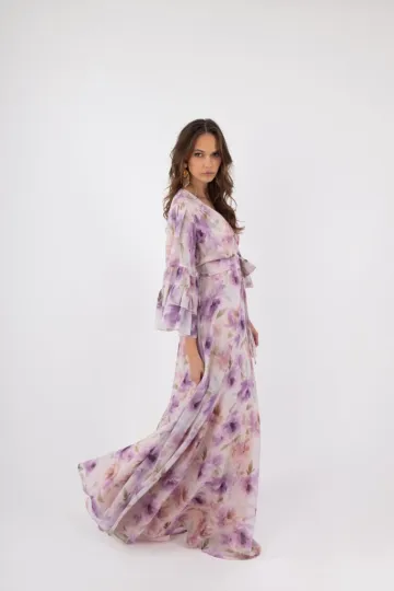 Clothes OPEN FASHION WOMEN’S FLORAL MAXI WRAP DRESS