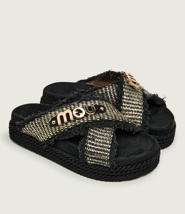 Clothes MOU CRISS-CROSS ROPE SANDAL RAFFIA