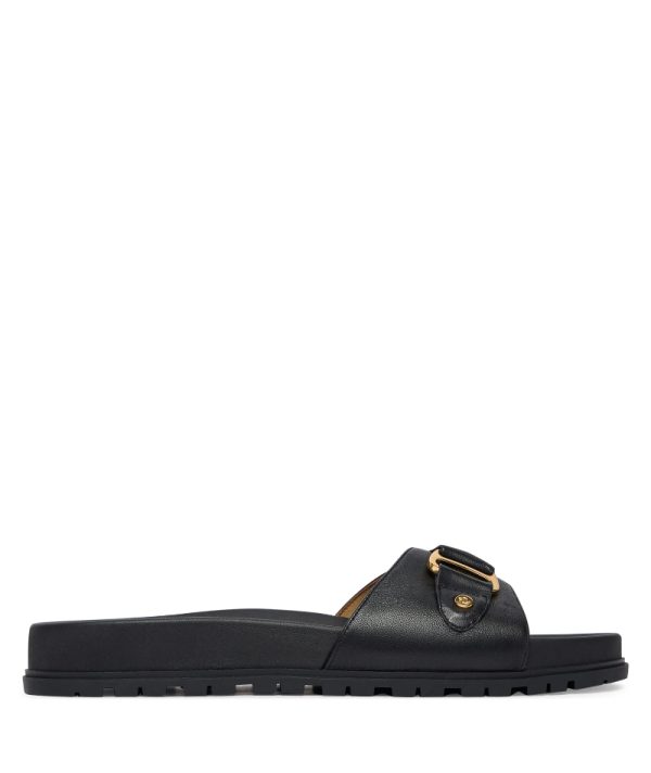 New Collection LAUREN RALPH LAUREN TASHA LEATHER SLIDE SANDAL