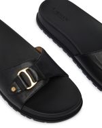 New Collection LAUREN RALPH LAUREN TASHA LEATHER SLIDE SANDAL