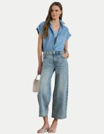 New Collection LAUREN RALPH LAUREN RELAXED FIT LINEN SHORT – SLEEVED SHIRT