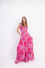 Clothing OPEN FASHION MAXI FLORAL DRESS  WITH WRAP NECKLINE