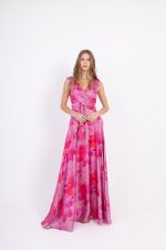 Clothing OPEN FASHION MAXI FLORAL DRESS  WITH WRAP NECKLINE