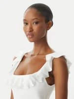 New Collection MICHAEL KORS RUFFLED STRETCH VISCOSE MIDI DRESS